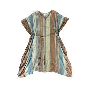 Anthropologie Striped Swim Coverup - Brown and Blue